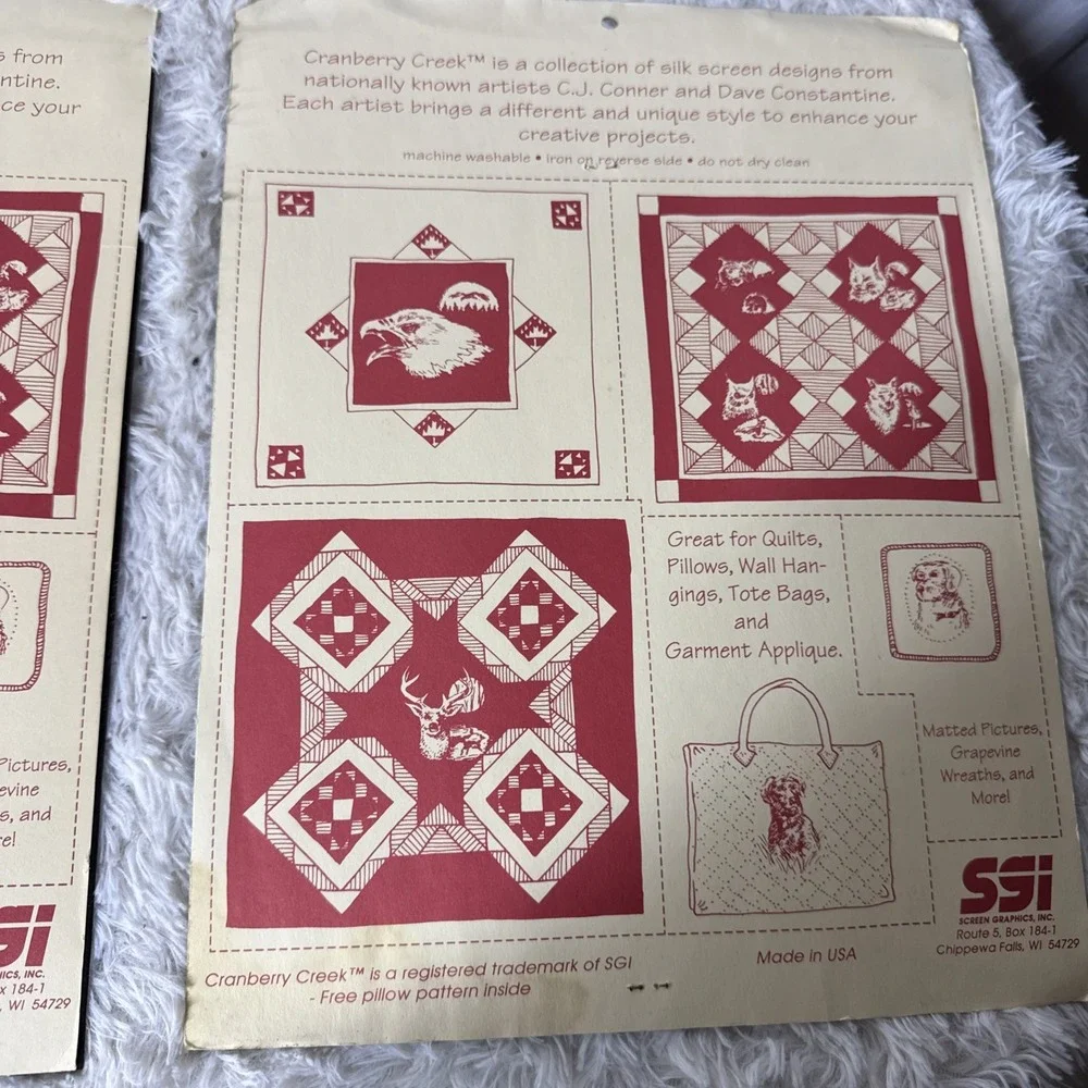 Cranberry Creek Collection Fox‎ Lot 2 Garment Applique Quilt Pillow Wall Hanging